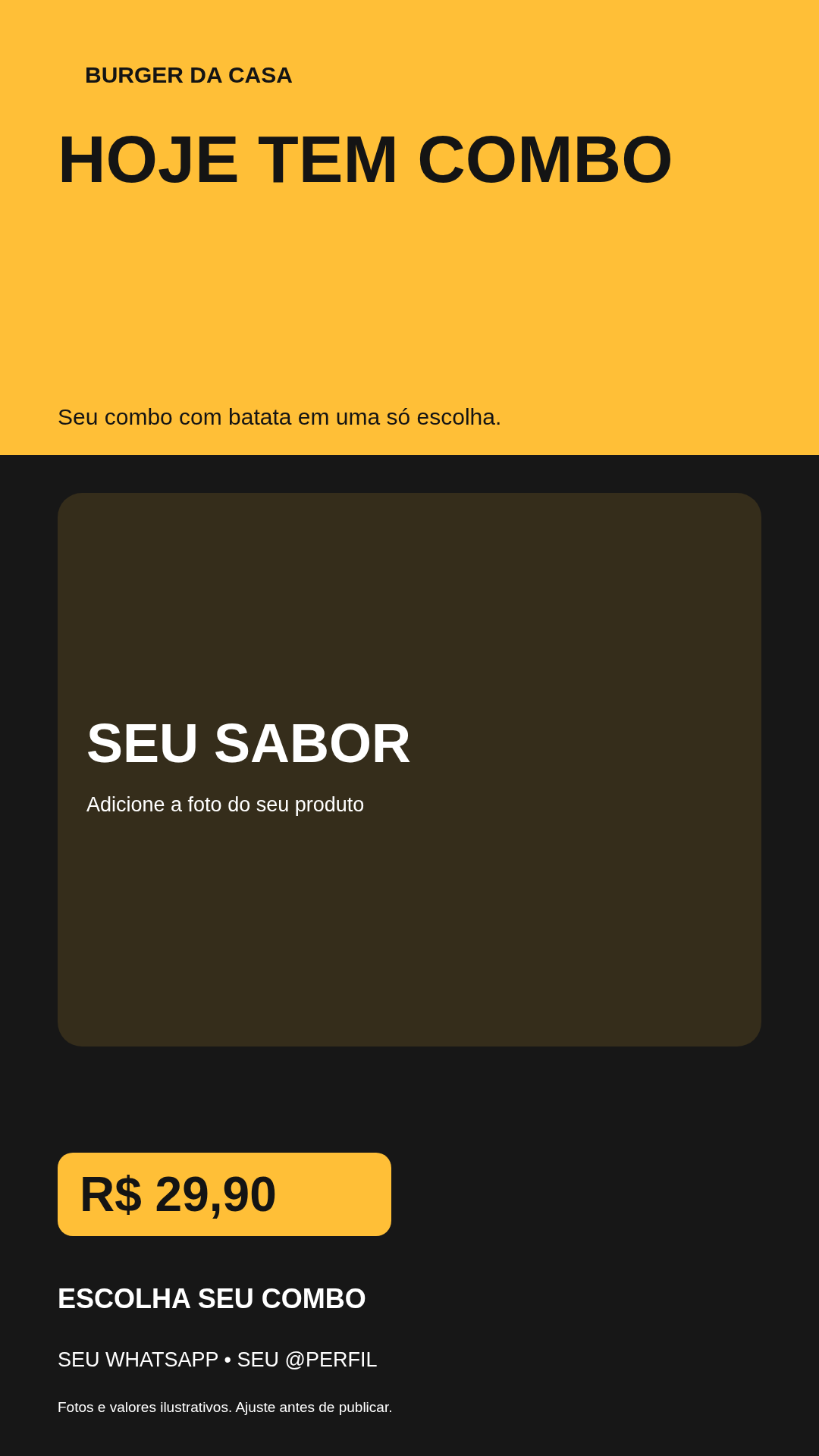 Exemplo de arte para Hamburgueria